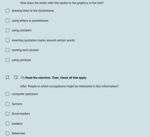how does the writer refer the reader to the graphics in the text? drawi…