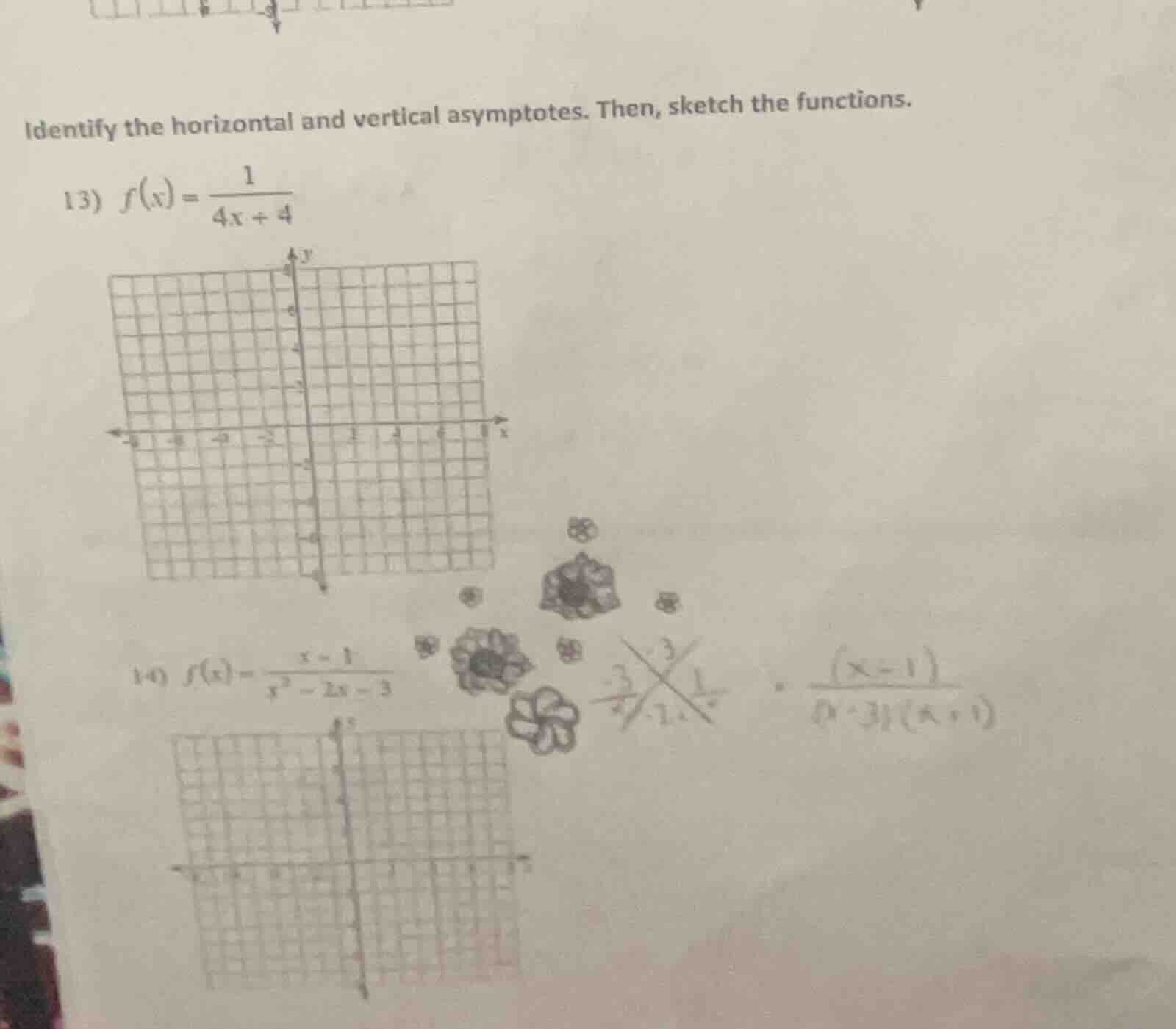 identify the horizontal and vertical asymptotes. then, sketch the funct…