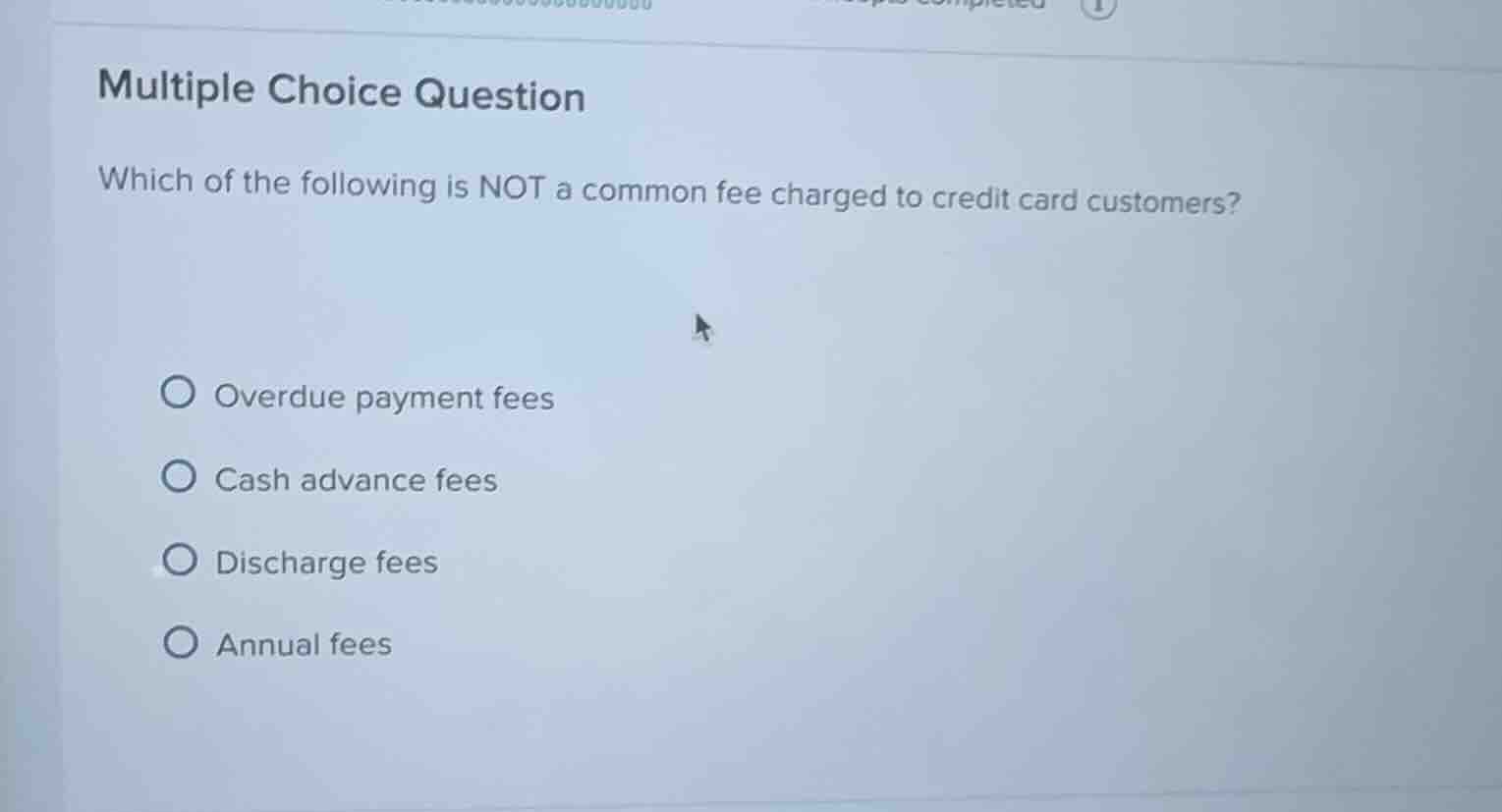 multiple choice question which of the following is not a common fee cha…