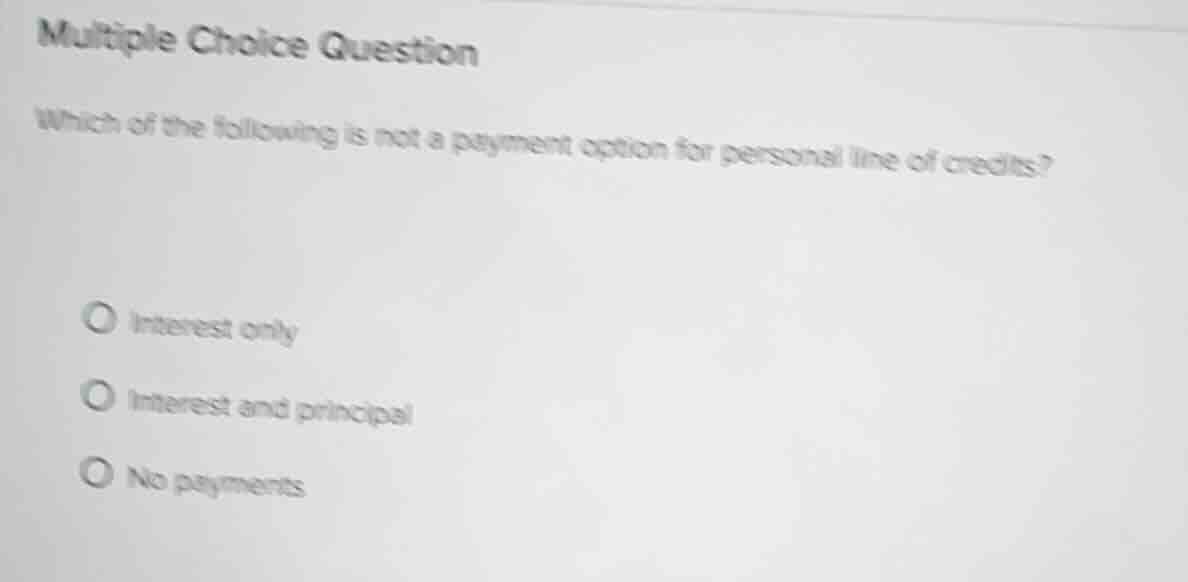 multiple choice question which of the following is not a payment option…
