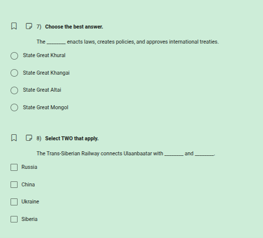 7) choose the best answer. the ______ enacts laws, creates policies, an…
