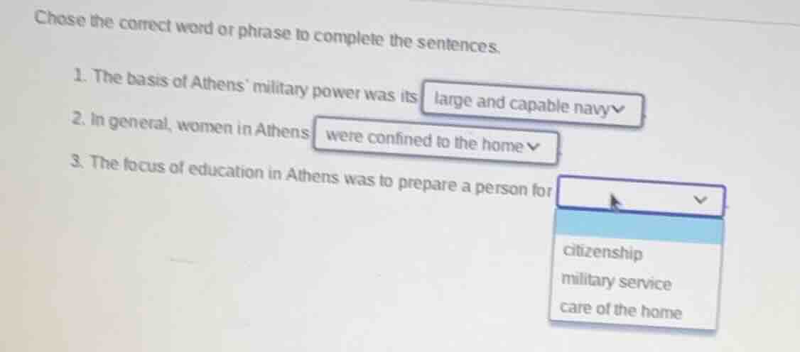 choose the correct word or phrase to complete the sentences. 1. the bas…