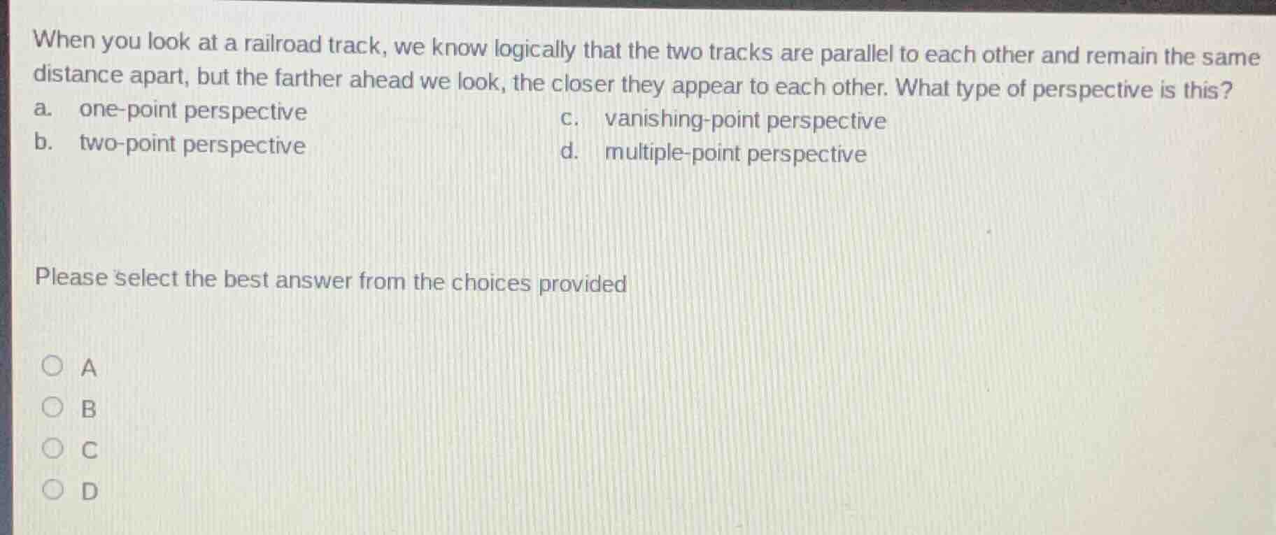 when you look at a railroad track, we know logically that the two track…
