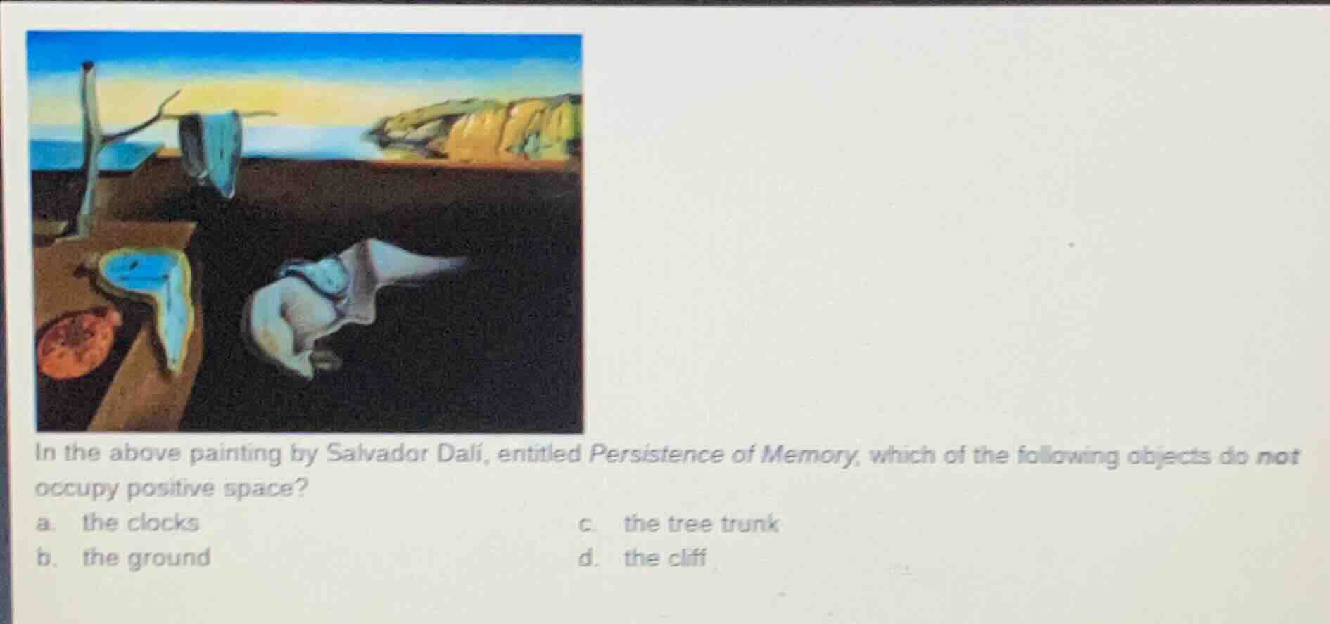 in the above painting by salvador dalí, entitled persistence of memory,…