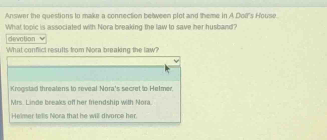 answer the questions to make a connection between plot and theme in a d…