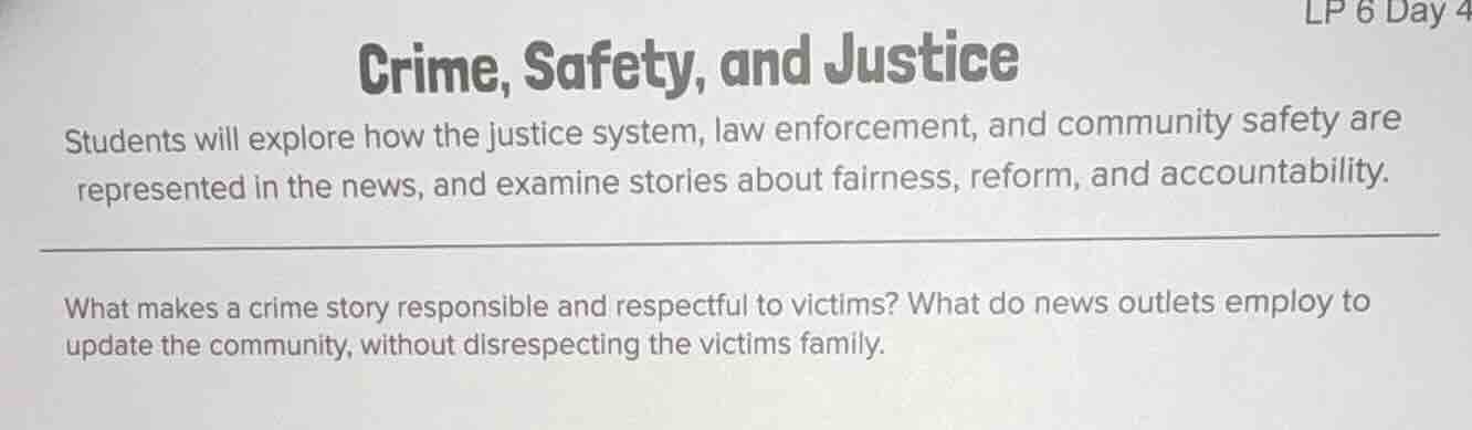 crime, safety, and justice students will explore how the justice system…