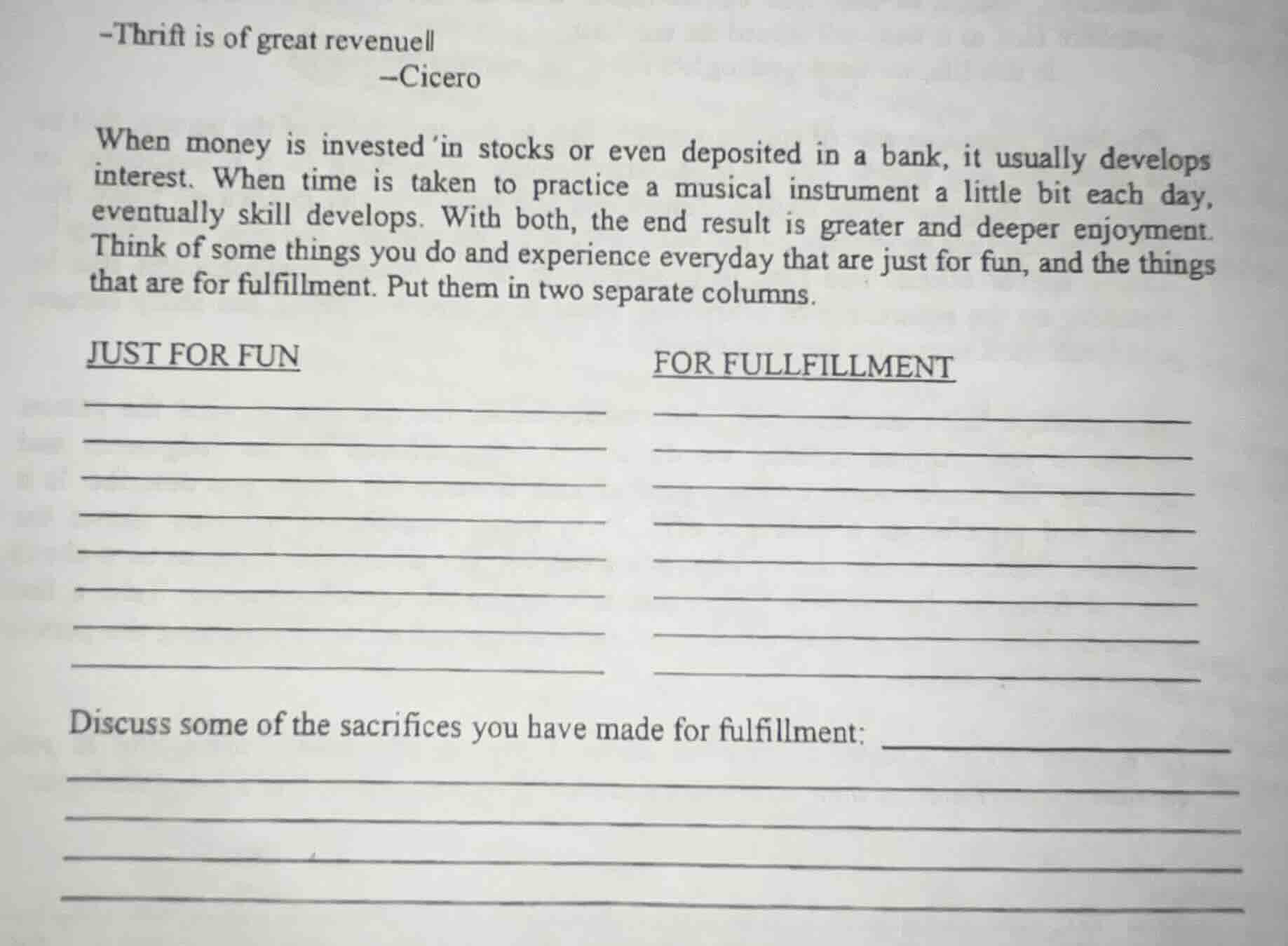 -thrift is of great revenue!! -cicero when money is invested in stocks …