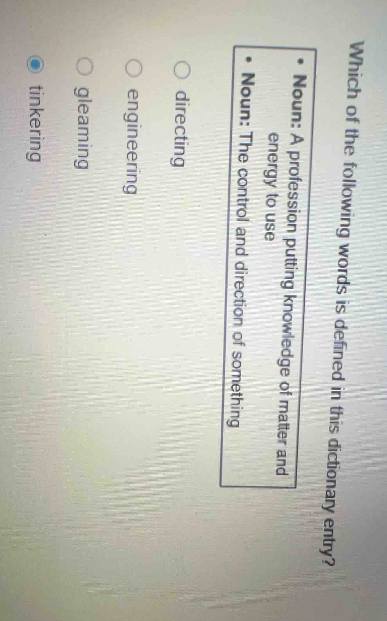 which of the following words is defined in this dictionary entry? - nou…