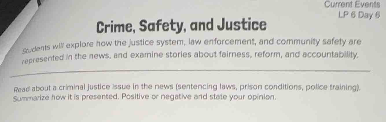 crime, safety, and justice students will explore how the justice system…
