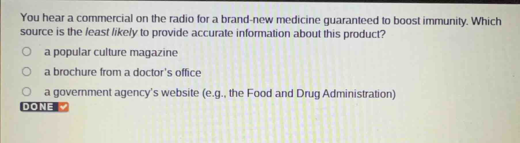 you hear a commercial on the radio for a brand-new medicine guaranteed …