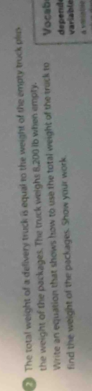 the total weight of a delivery truck is equal to the weight of the empt…