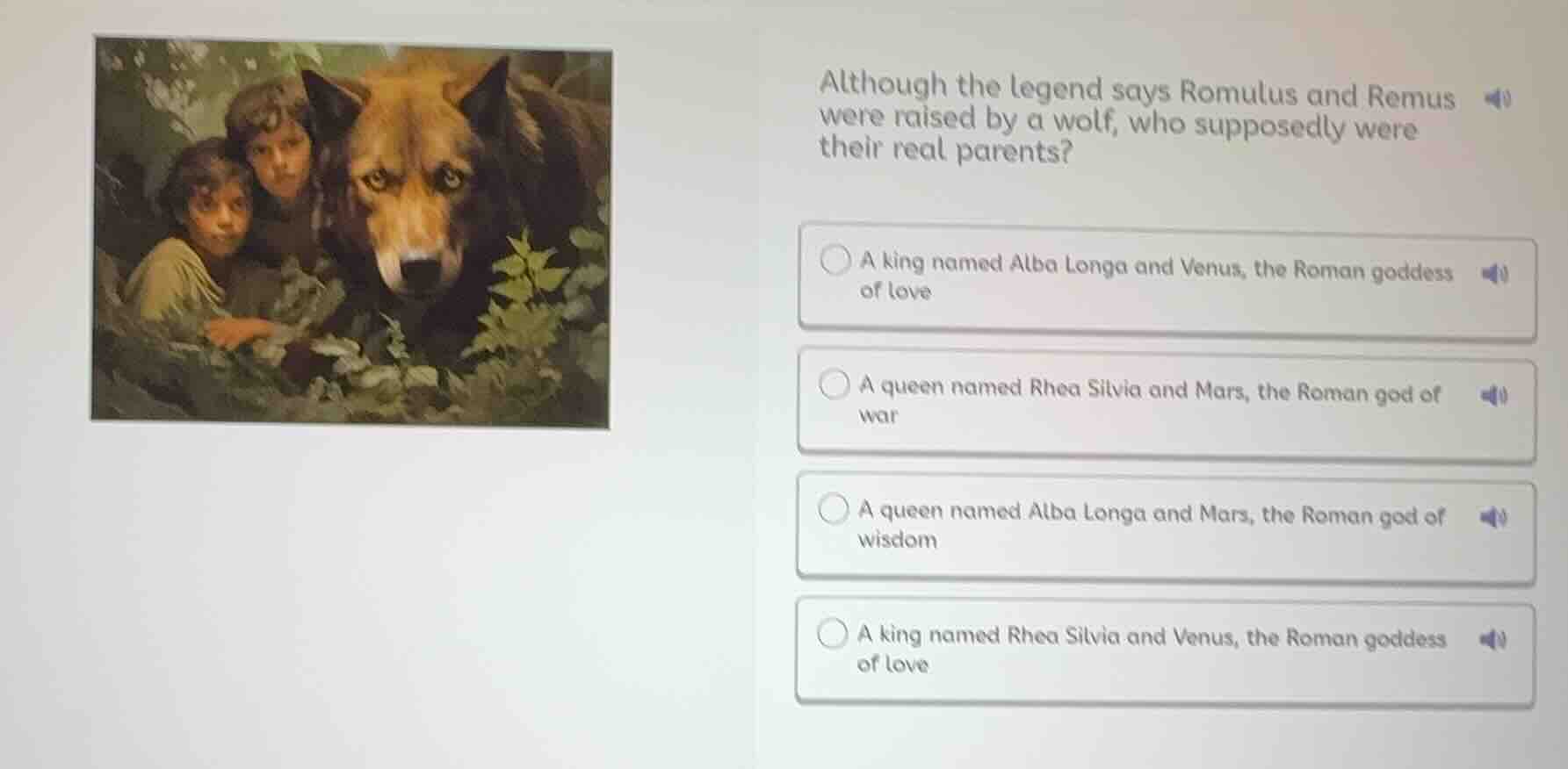 although the legend says romulus and remus were raised by a wolf, who s…