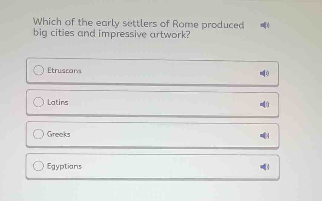 which of the early settlers of rome produced big cities and impressive …