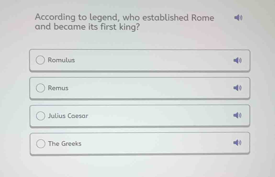 according to legend, who established rome and became its first king? ro…