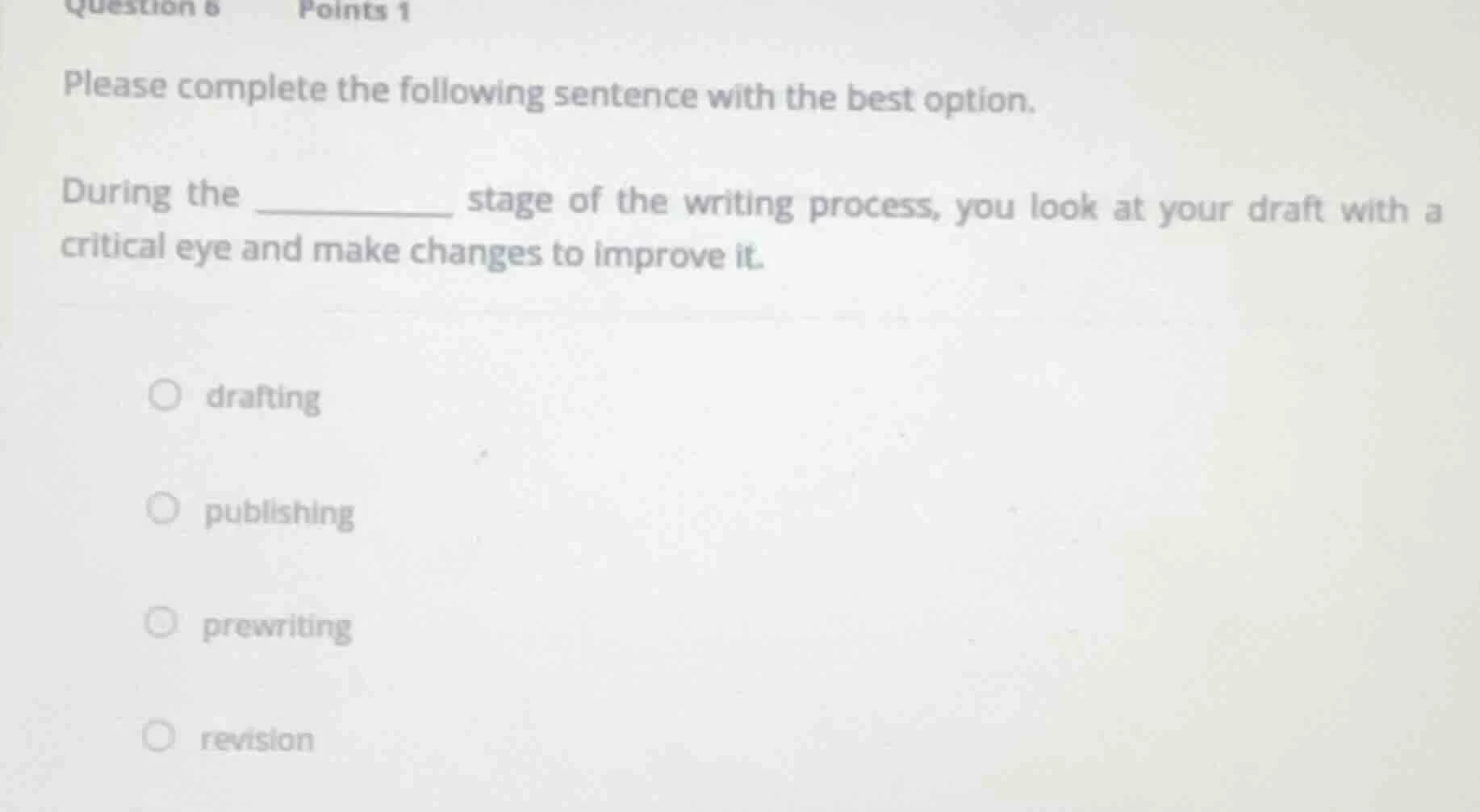 question 6 points 1 please complete the following sentence with the bes…