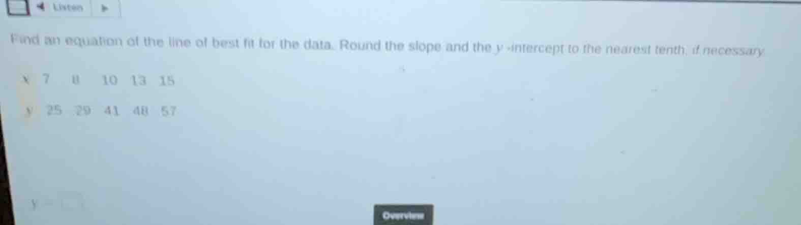 find an equation of the line of best fit for the data. round the slope …