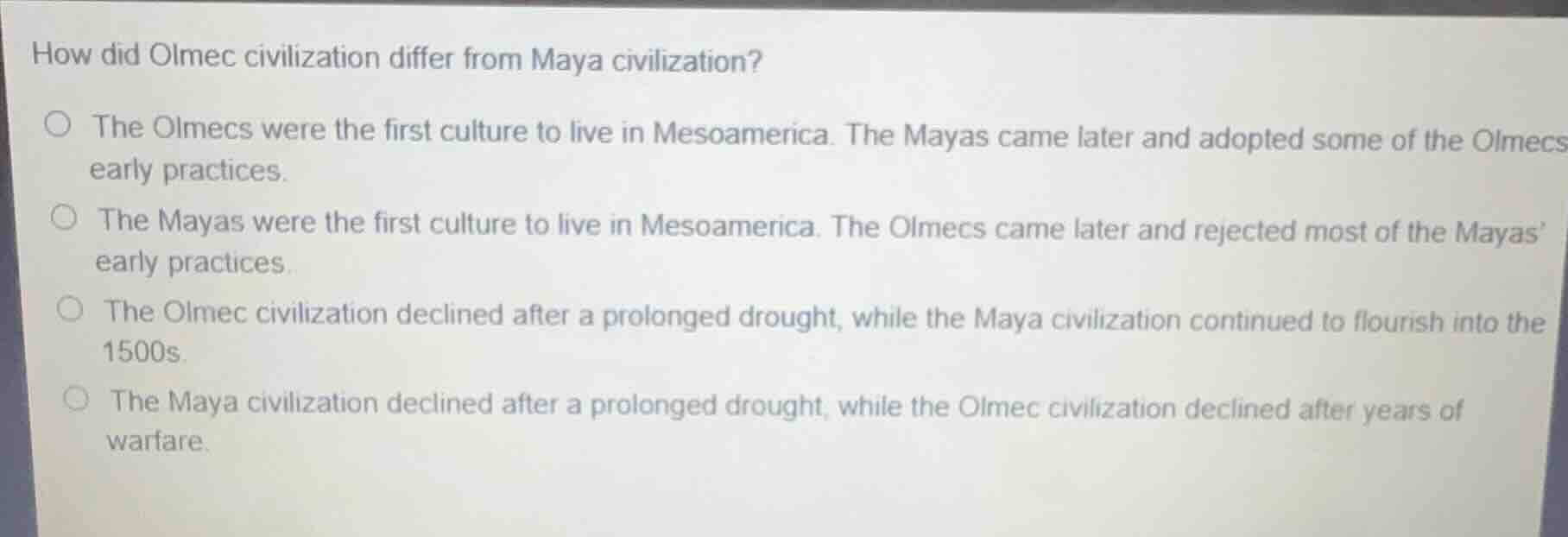 how did olmec civilization differ from maya civilization? the olmecs we…