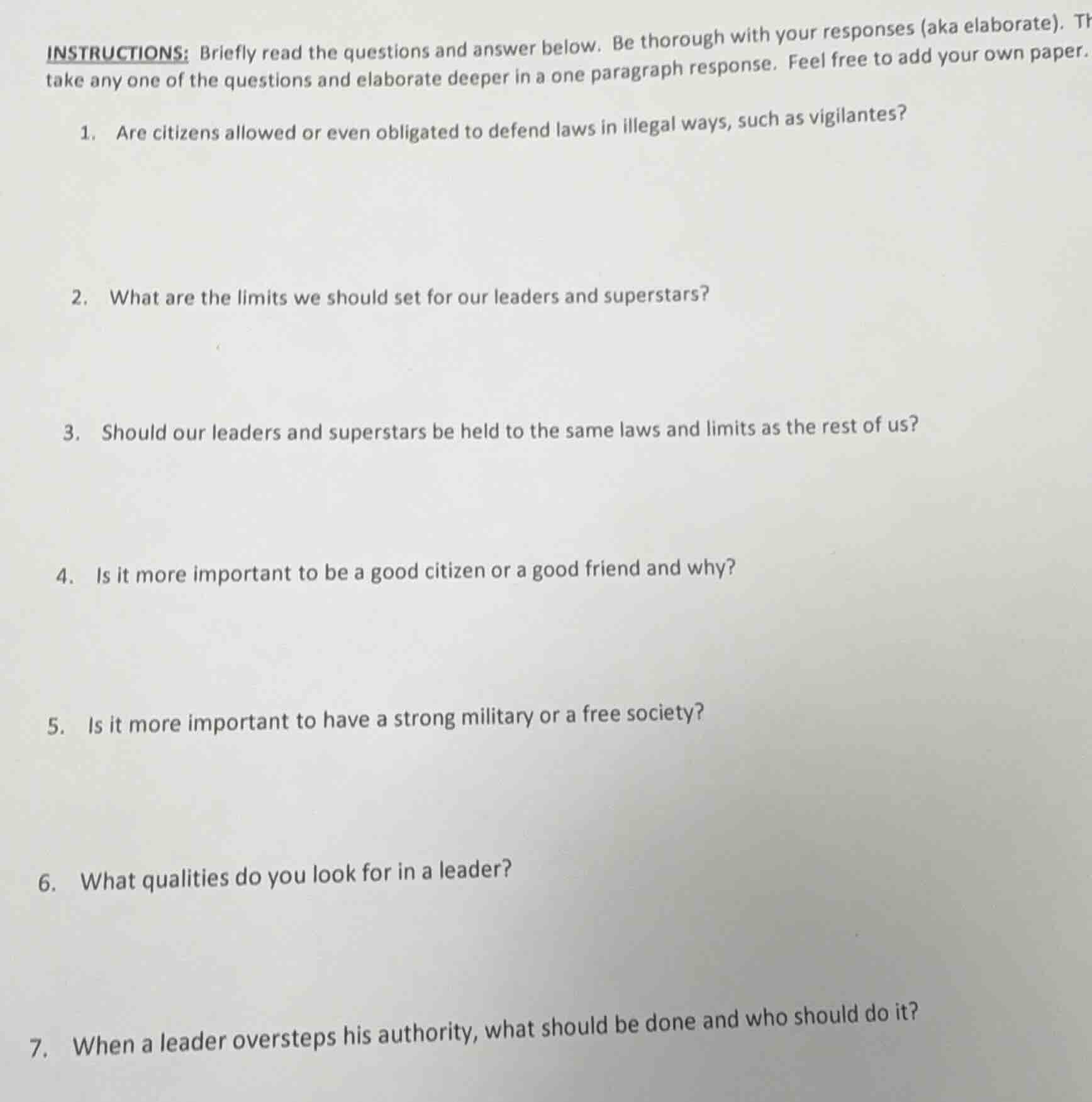 instructions: briefly read the questions and answer below. be thorough …