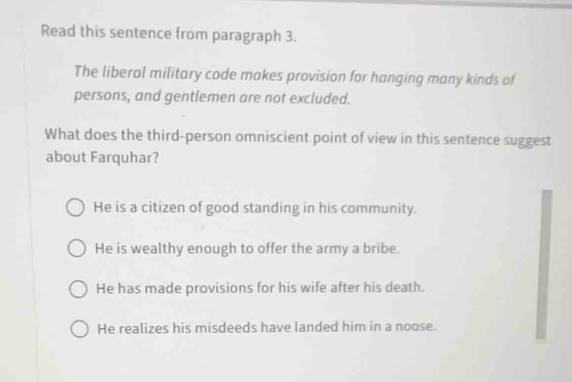 read this sentence from paragraph 3. the liberal military code makes pr…