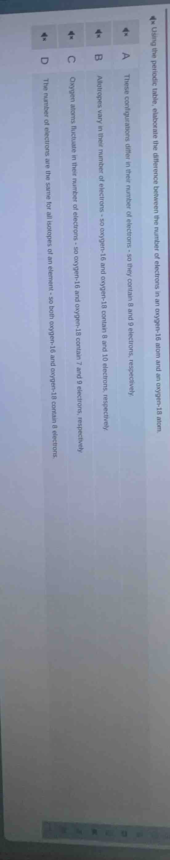 using the periodic table, elaborate the difference between the number o…