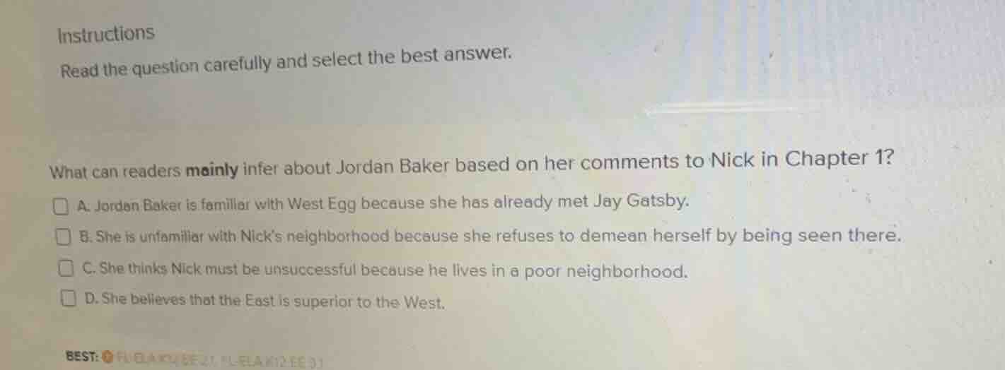 instructions read the question carefully and select the best answer. wh…