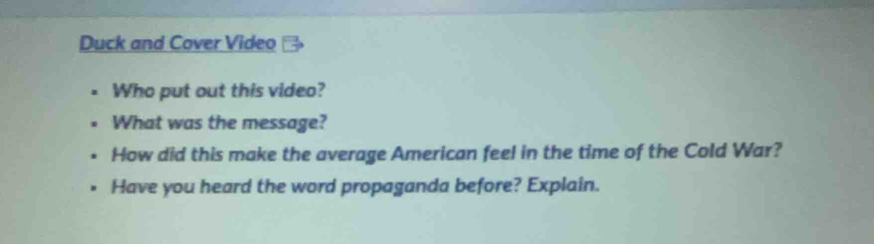 duck and cover video - who put out this video? - what was the message? …