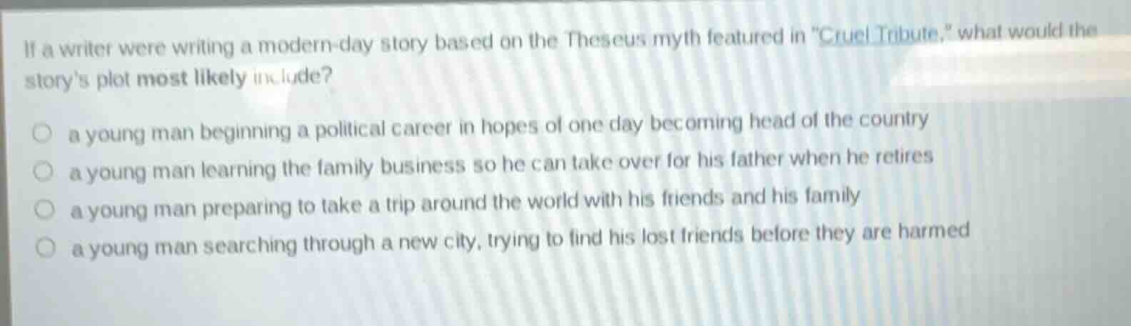 if a writer were writing a modern - day story based on the theseus myth…