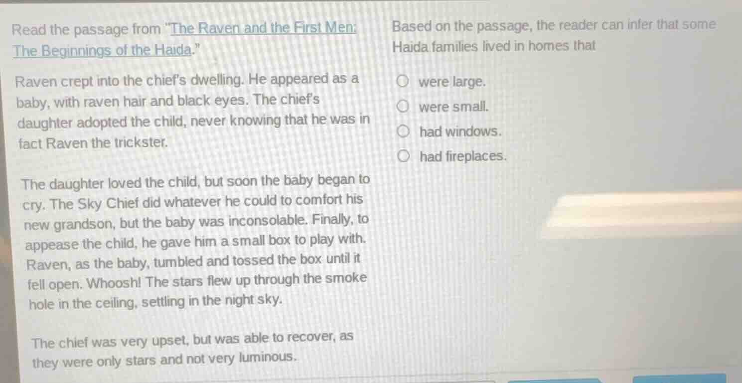 read the passage from \the raven and the first men: the beginnings of t…