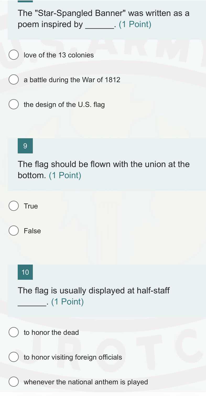 the \star - spangled banner\ was written as a poem inspired by _______.…