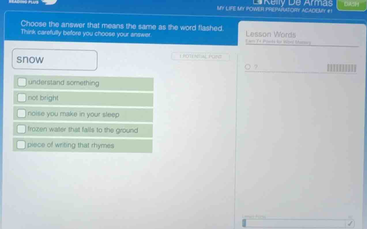 choose the answer that means the same as the word flashed. think carefu…