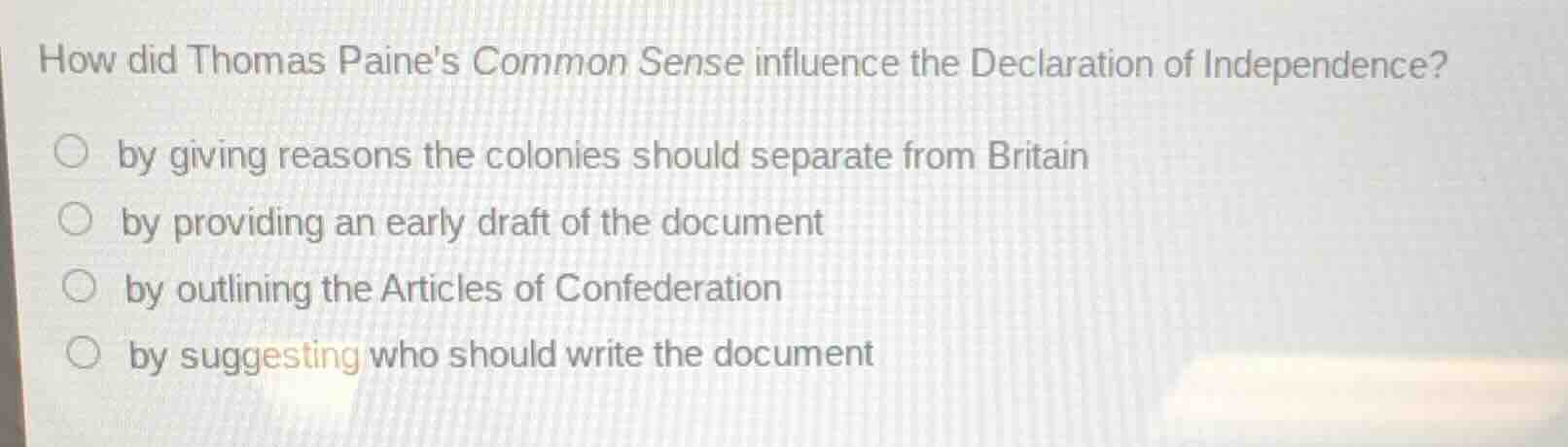 how did thomas paines common sense influence the declaration of indepen…