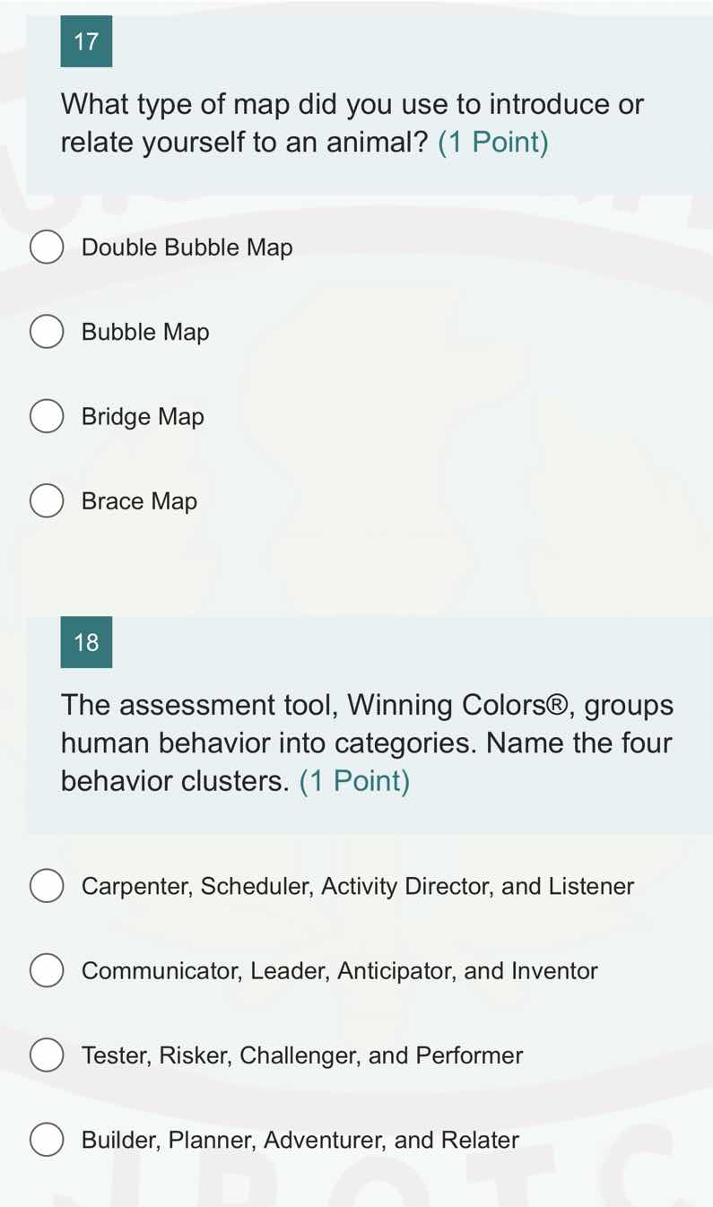 17 what type of map did you use to introduce or relate yourself to an a…