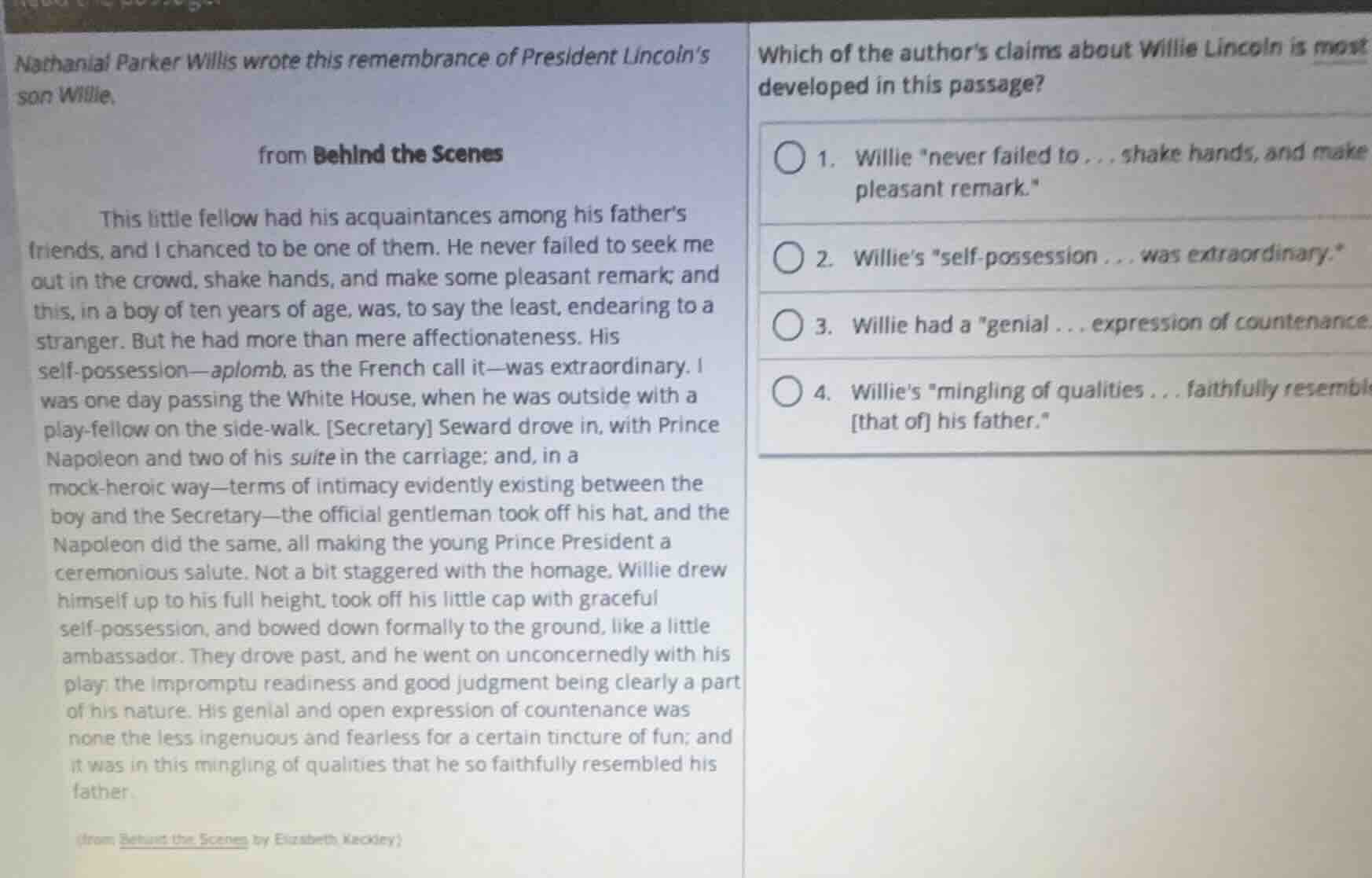nathanial parker willis wrote this remembrance of president lincoln’s s…