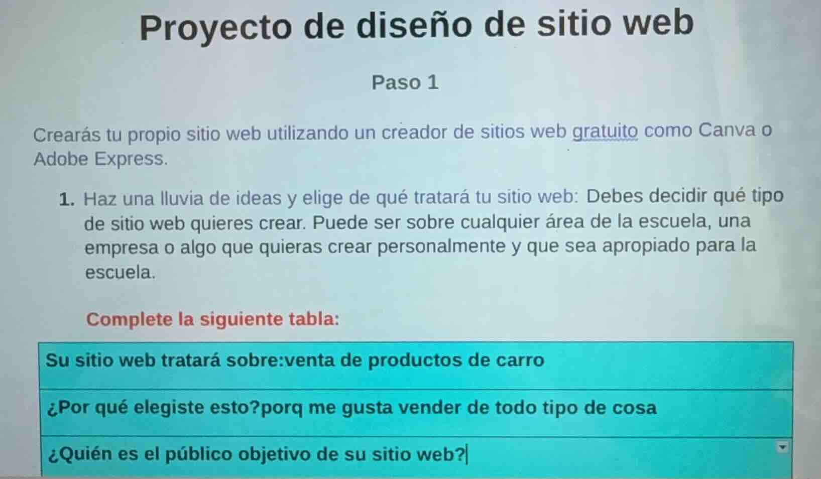 proyecto de diseño de sitio web paso 1 crearás tu propio sitio web util…