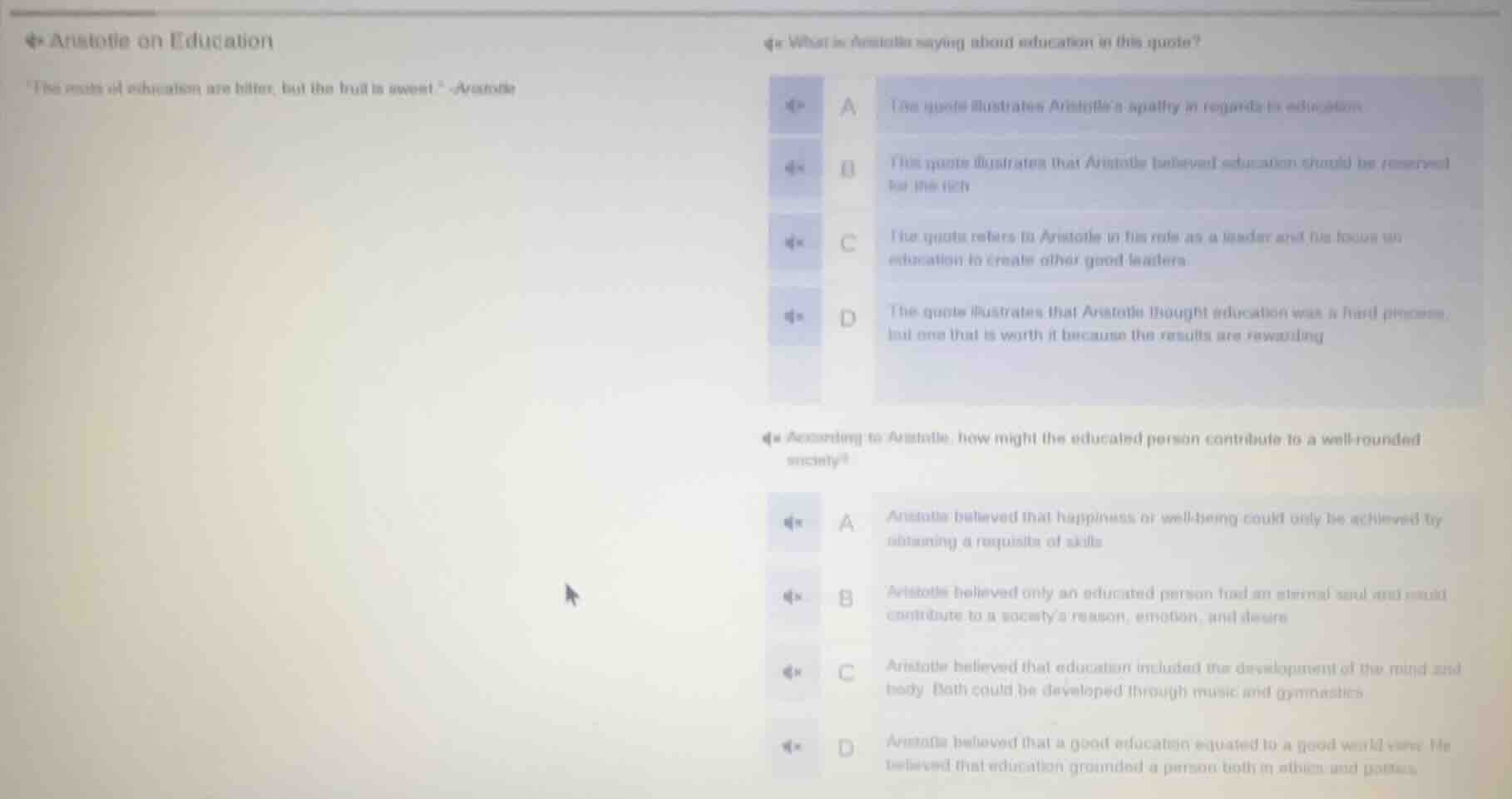 aristotle on education \the roots of education are bitter, but the frui…