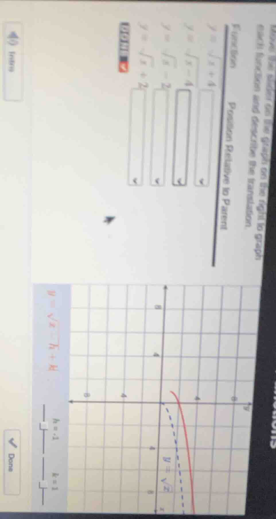 know the parent ca the graph on the right to graph each function and de…