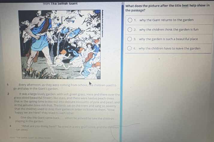 from the selfish giant. 1 every afternoon, as they were coming from sch…