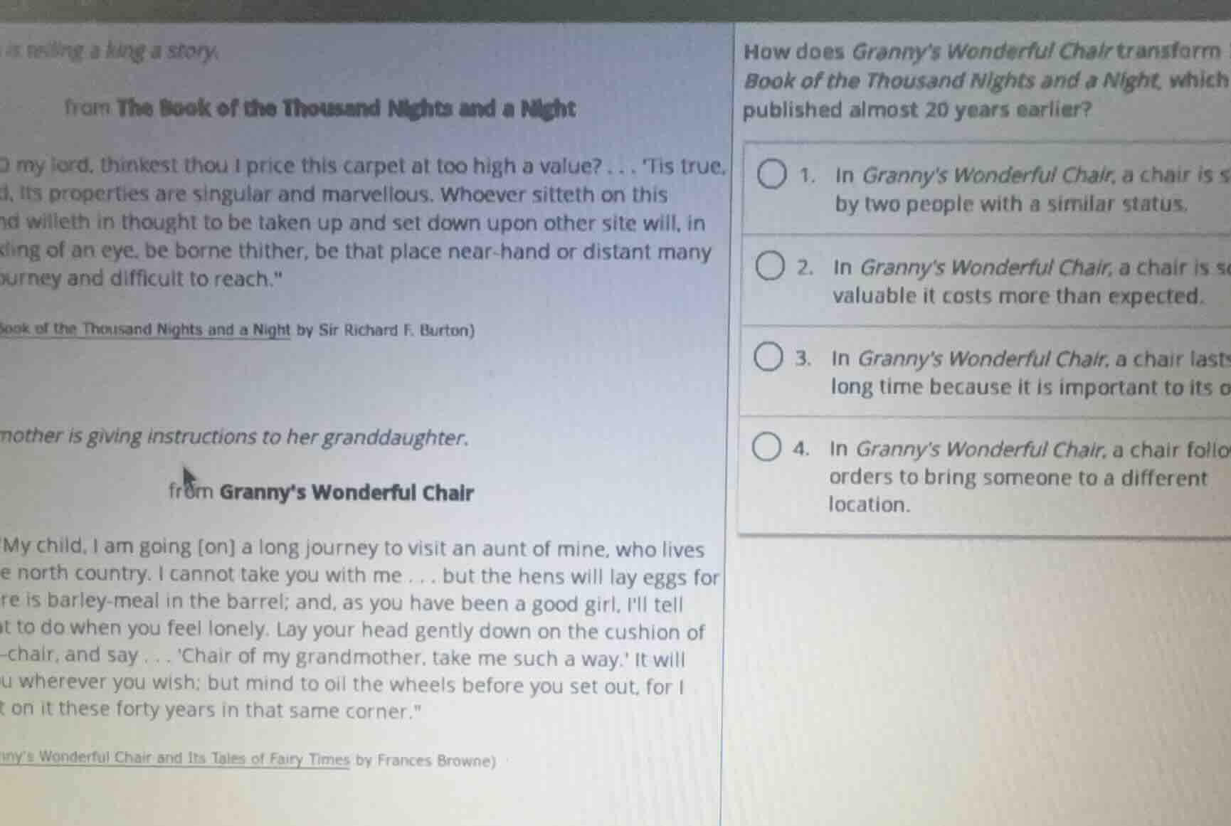 how does grannys wonderful chair transform book of the thousand nights …