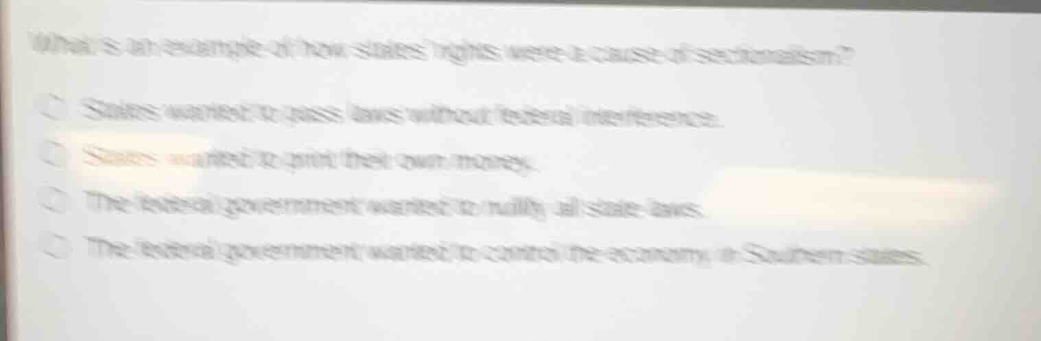 what is an example of how states rights were a cause of sectionalism? s…