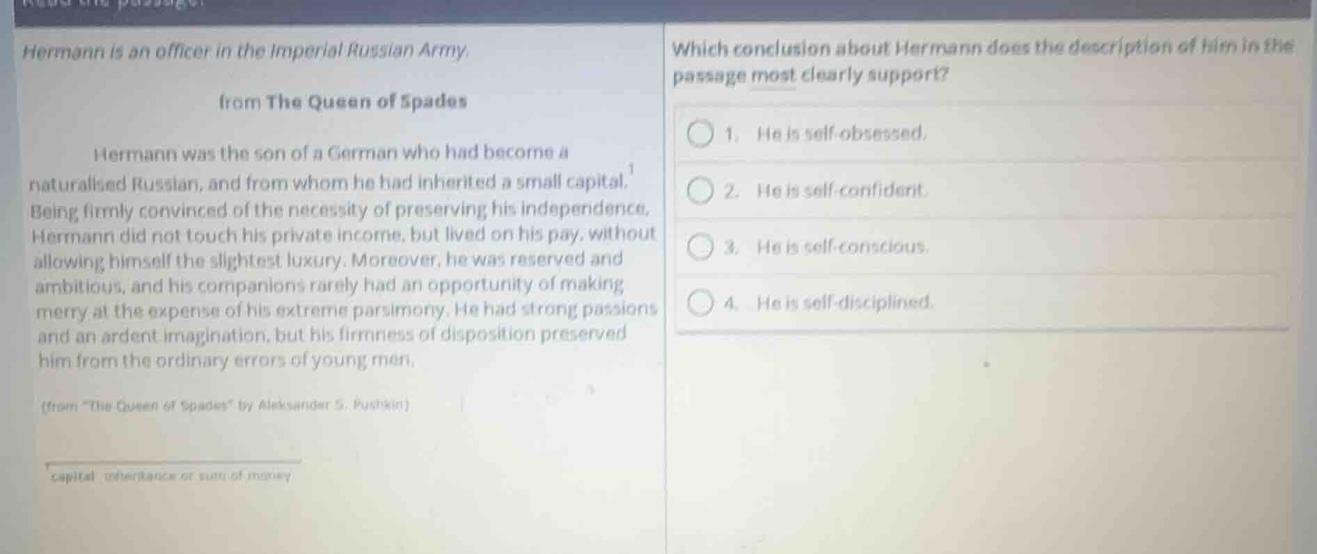 hermann is an officer in the imperial russian army. from the queen of s…