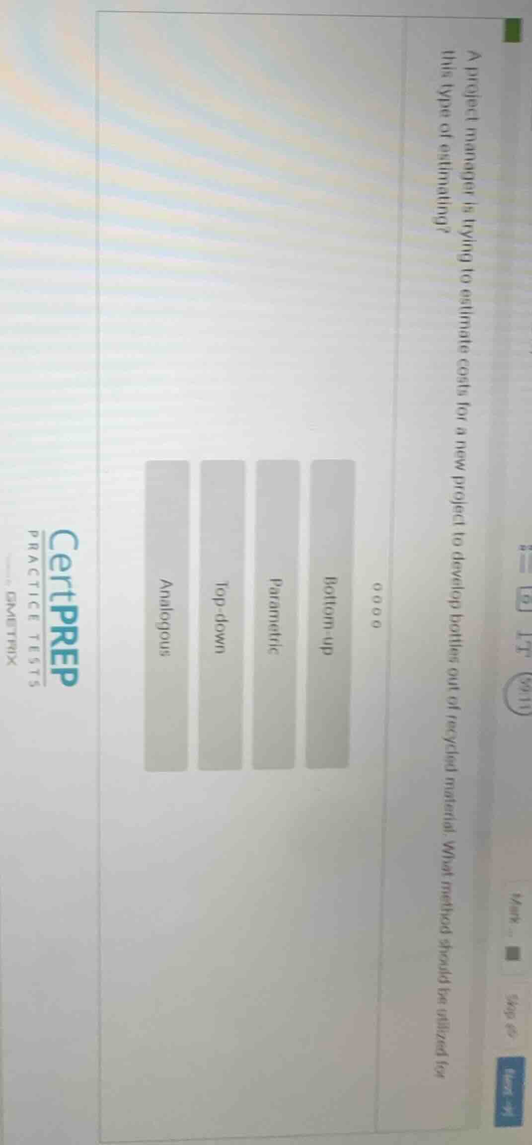 a project manager is trying to estimate costs for a new project to deve…