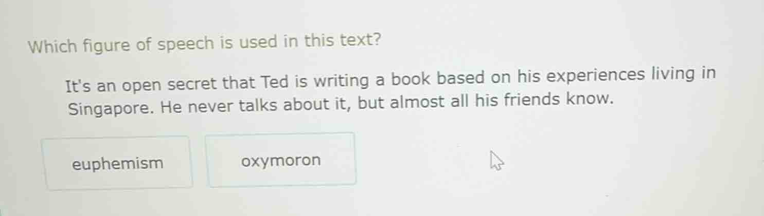 which figure of speech is used in this text? its an open secret that te…
