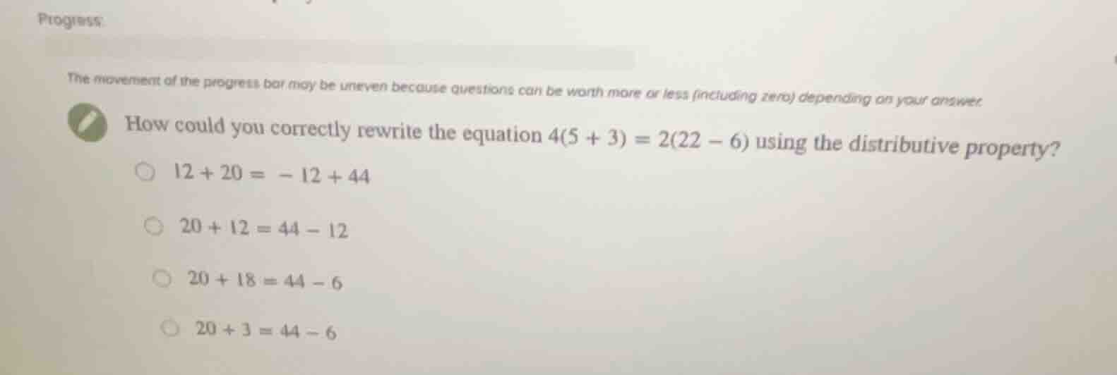 progress the movement of the progress bar may be uneven because questio…