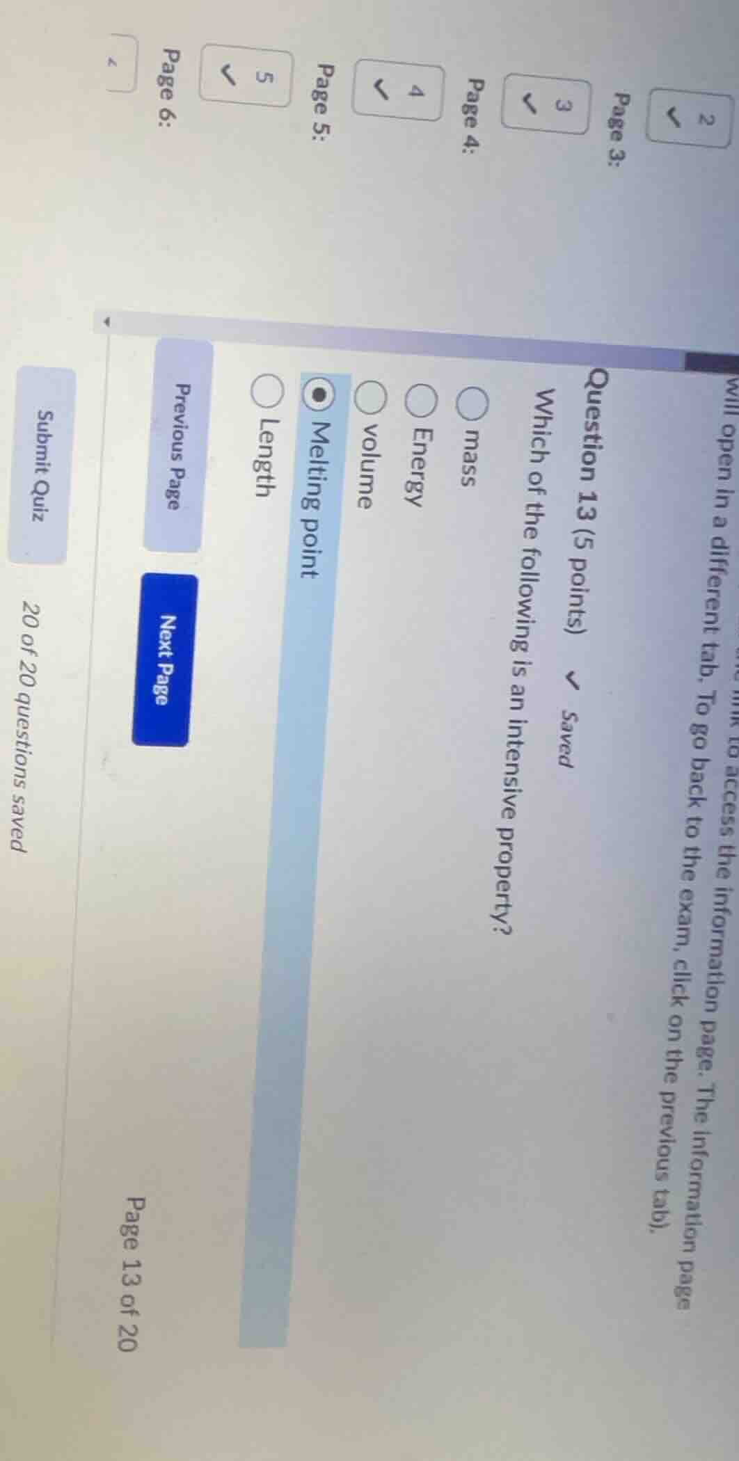 question 13 (5 points) which of the following is an intensive property?…