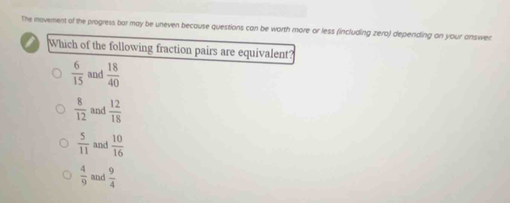 the movement of the progress bar may be uneven because questions can be…