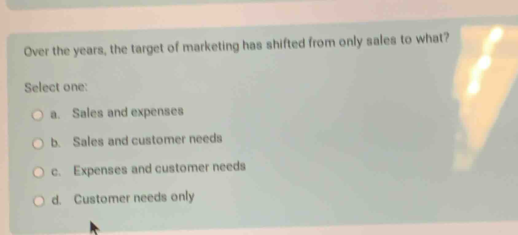 over the years, the target of marketing has shifted from only sales to …