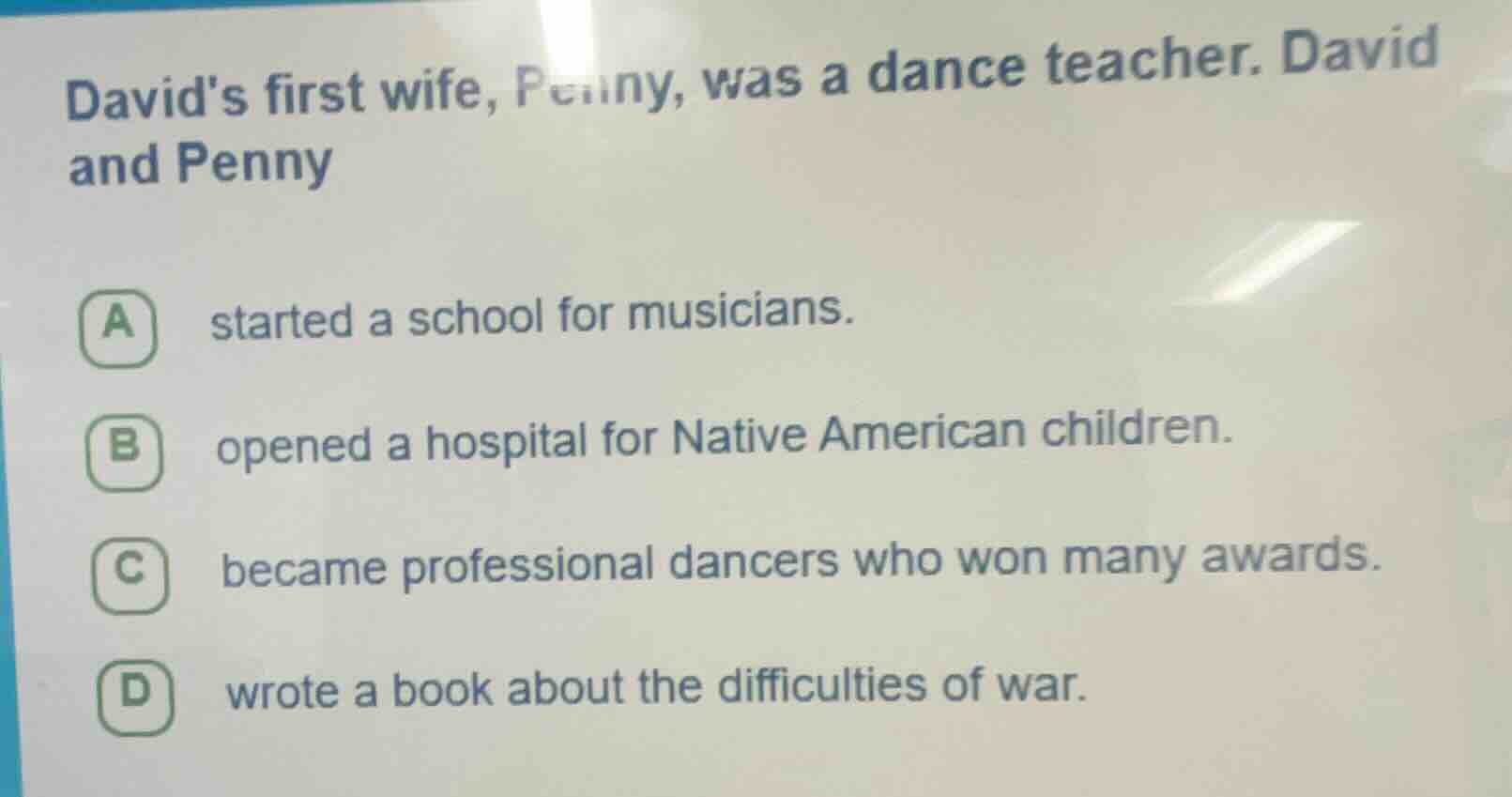 davids first wife, penny, was a dance teacher. david and penny a starte…