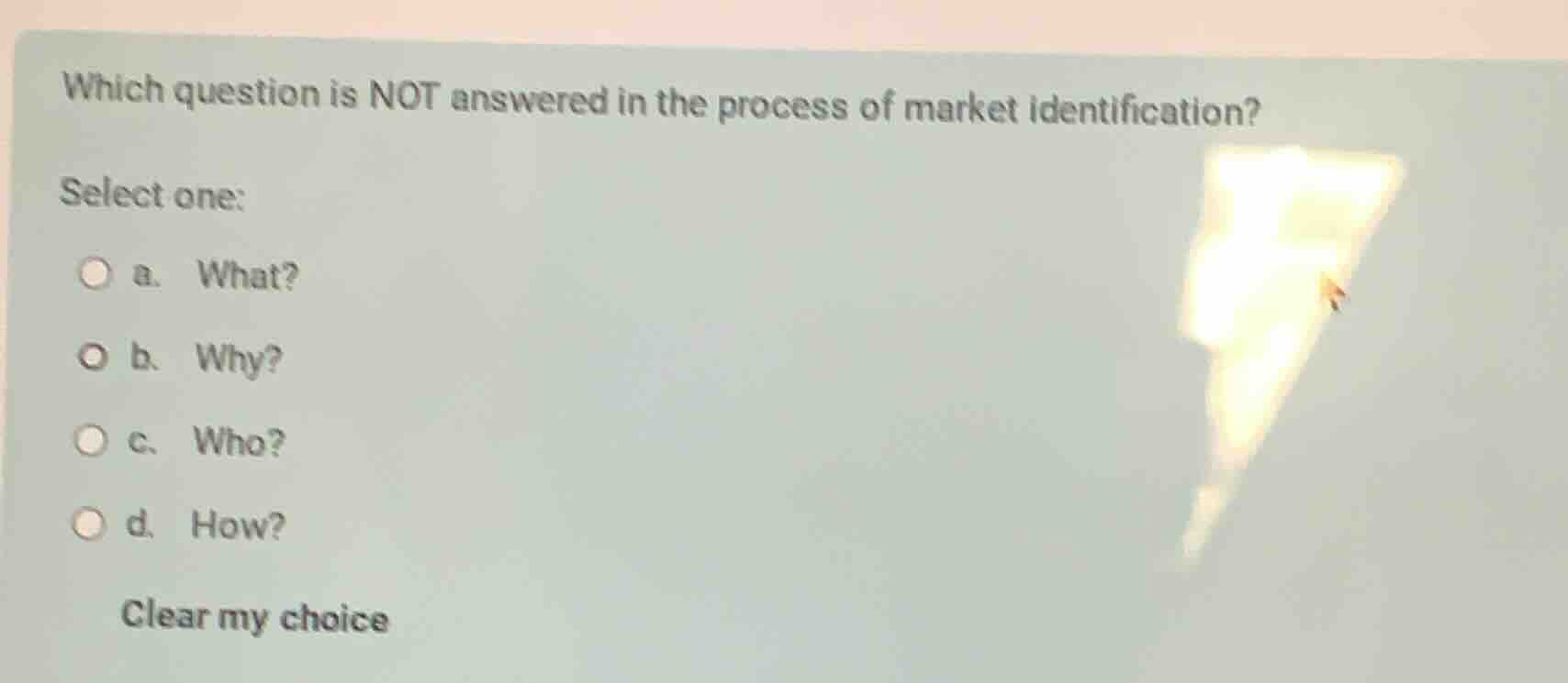 which question is not answered in the process of market identification?…