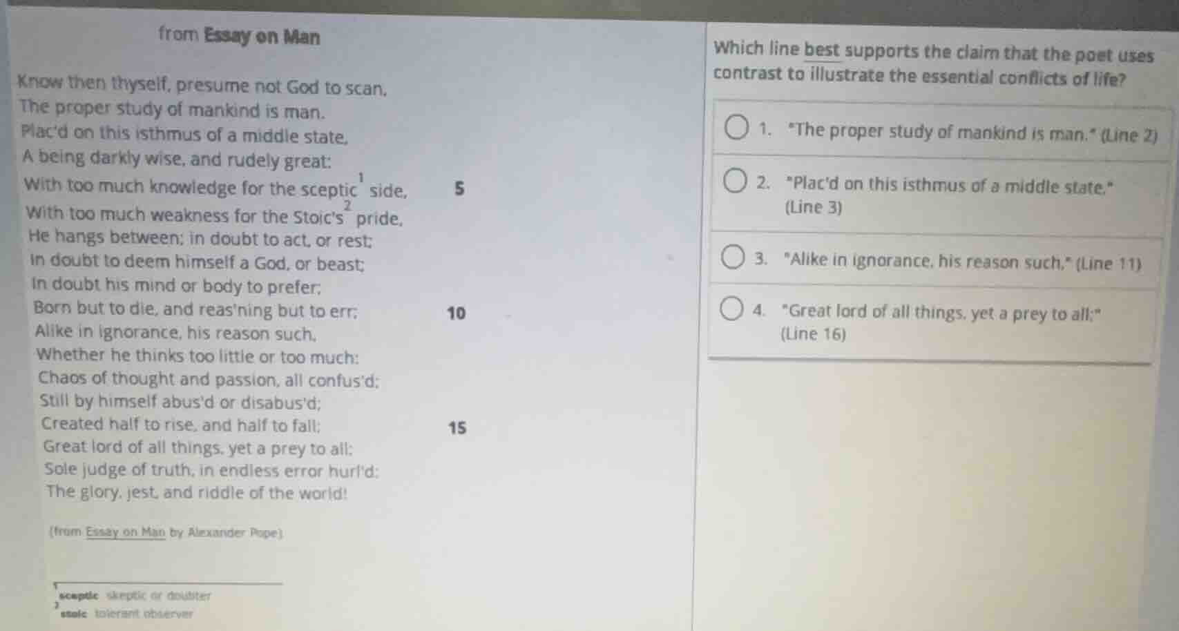 from essay on man know then thyself, presume not god to scan, the prope…