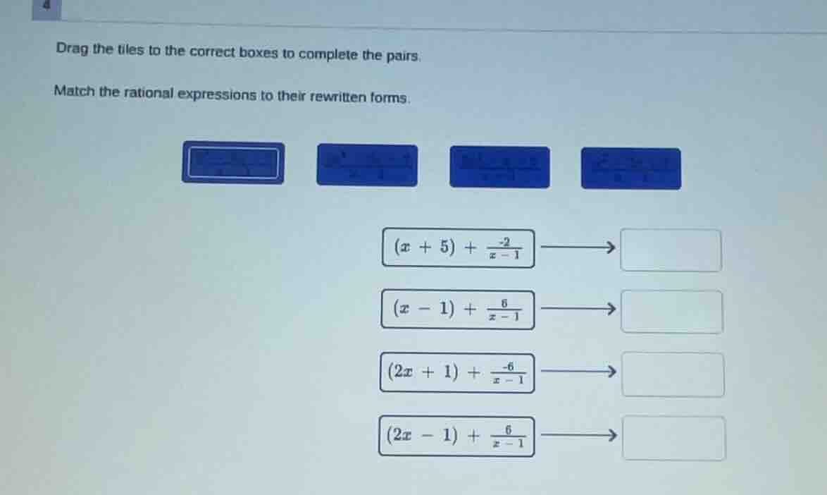 drag the tiles to the correct boxes to complete the pairs. match the ra…